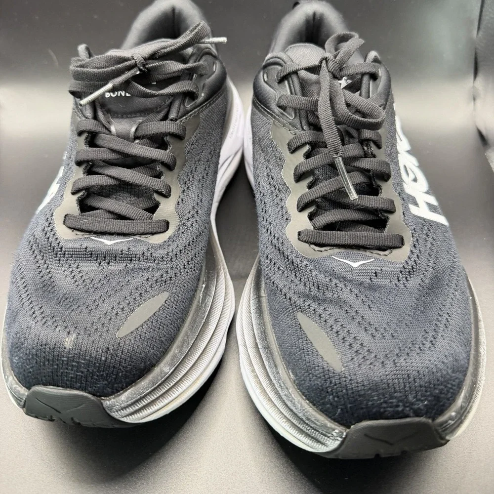 Women's HOKA Bondi 8 running shoes Black/White 1127952 BWHT SZ 8.5B Athletic